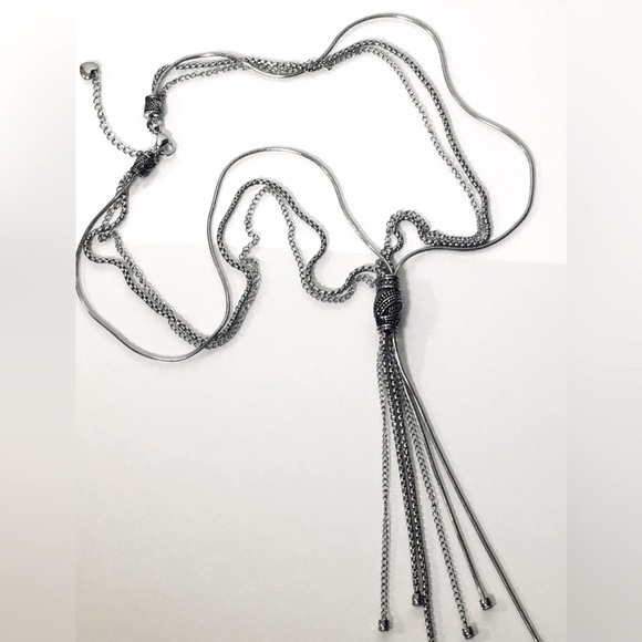 Tocara Stainless Steel Silver Tassel Necklace - Picture 5 of 7
